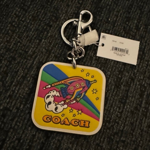 Coach Cosmic Collection Rocket Bag Charm in Silver/Multi Smooth Leather NWT - Picture 7 of 13